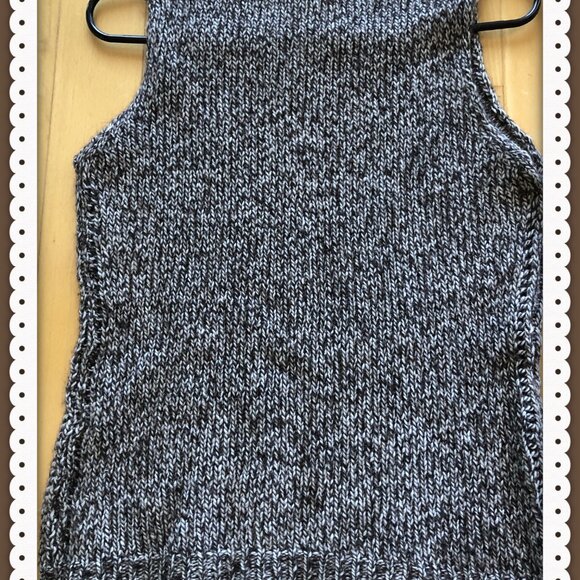 Apanage Collection Women Dark Gray/Light Gray  Blended Merino Knitted Vest Sz M - Picture 2 of 9